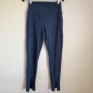 Set active blue slit open wide leg high rise pants